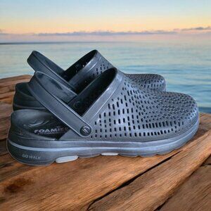 SKECHERS ( 11 ) Men Black Foamies Go Walk Rubber Beach Casual Travel Slip ins